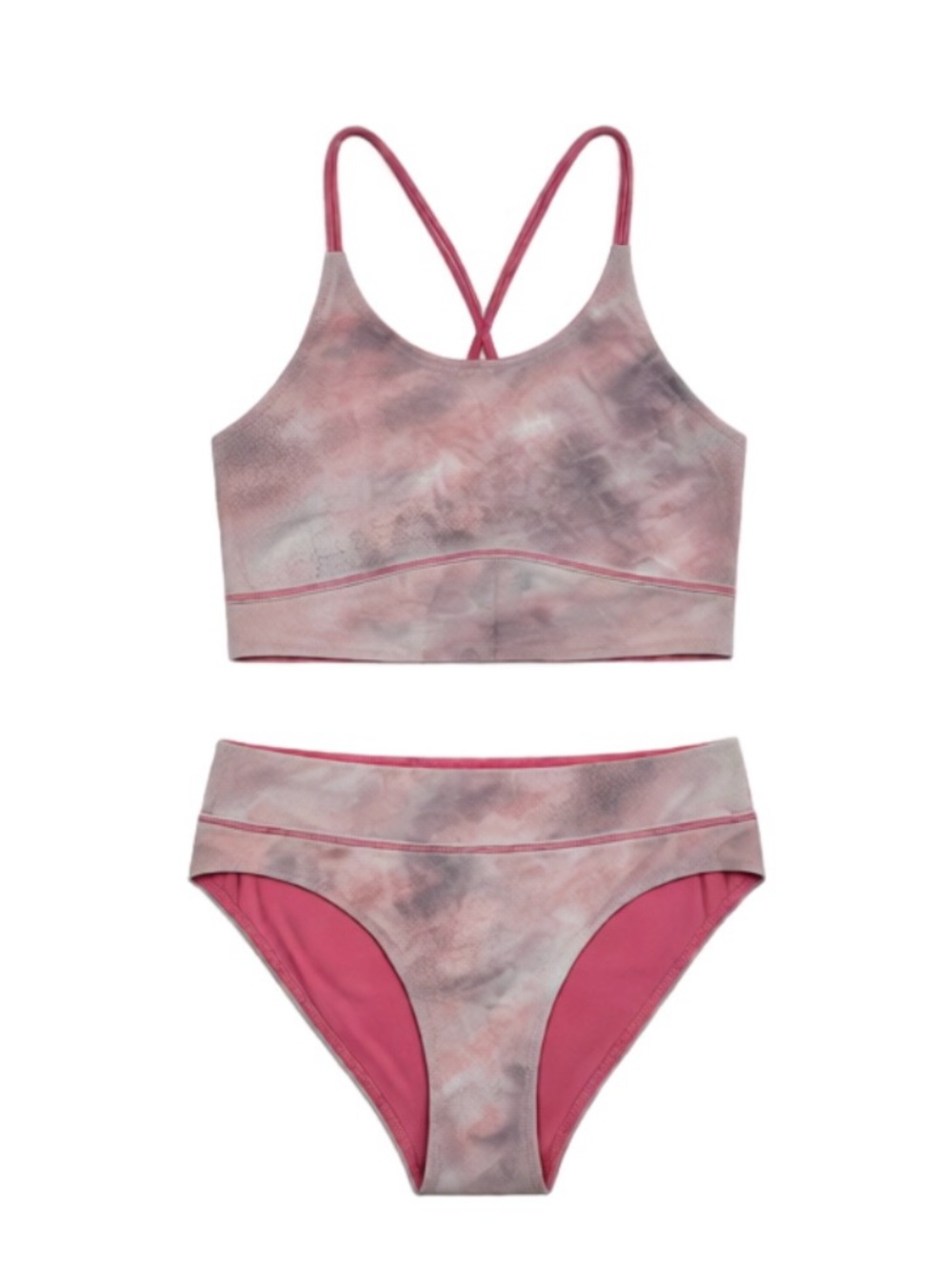 Ivivva Girls Pink Marble Two-Piece Swim Set